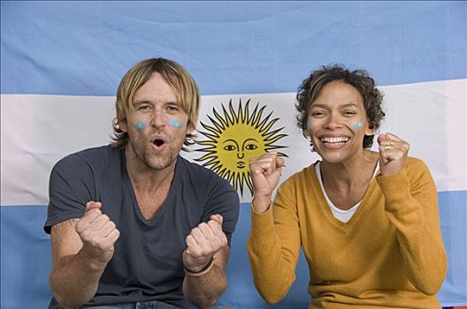 伴侣,微笑,阿根廷国旗