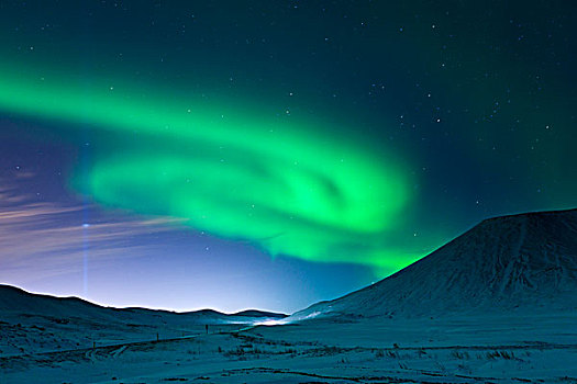 北极光,想像,和平塔,湾,冰岛