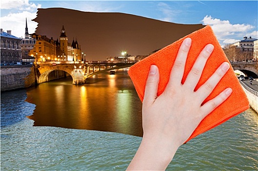 手,白天,风景,巴黎,橙色,布