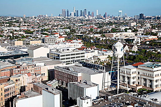 俯视,工作室,好莱坞,地区,洛杉矶