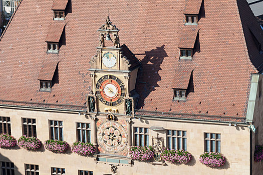 天文钟,市政厅,马尔克特广场,巴登符腾堡,德国