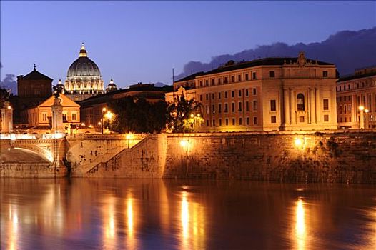 圣天使桥,圣彼得大教堂,罗马,意大利,欧洲