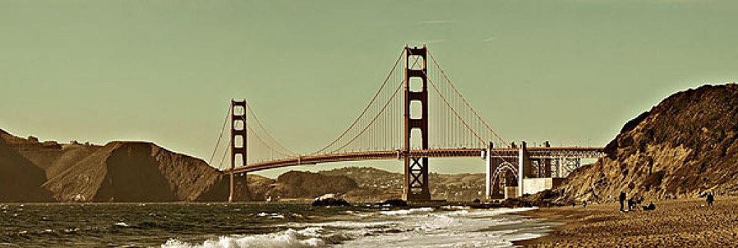 金门大桥,全景,做糕点,海滩,旧金山,著名地标