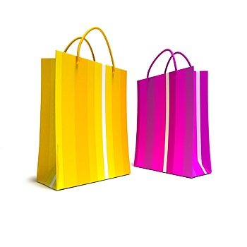 鲜明,购物袋,粉色,黄色
