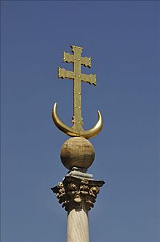一对,十字架,新月,老,克拉根福,奥地利,欧洲