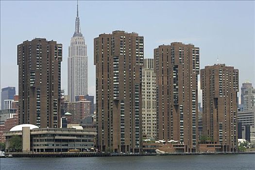 美国,纽约,公寓楼,东河,帝国大厦
