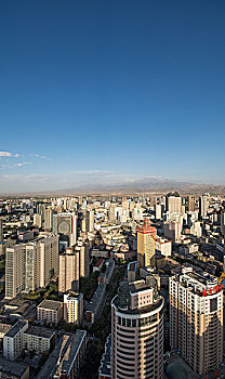 俯瞰乌鲁木齐城市全景