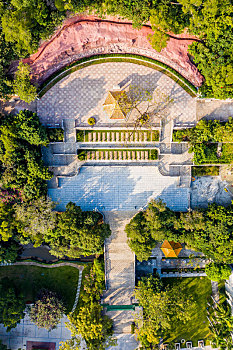 航拍广东珠海烈士陵园,珠海香洲烈士墓
