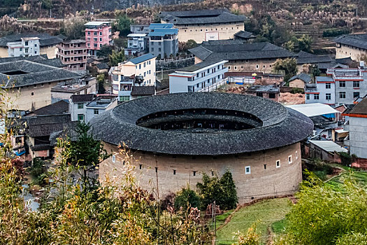 福建省,龙岩市,永定区,中村,方型,土楼,建筑,景观