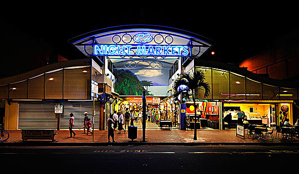 夜晚,场景,市场,购物中心,昆士兰,澳大利亚