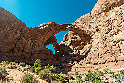 天然拱,一对,拱形,拱门国家公园,犹他,美国,北美