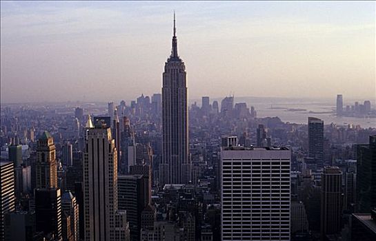帝国大厦,市区,曼哈顿,上面,洛克菲勒中心,纽约,美国