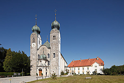 寺院,教堂,上巴伐利亚,巴伐利亚,德国,欧洲