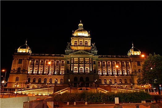 捷克,国家博物馆,夜晚