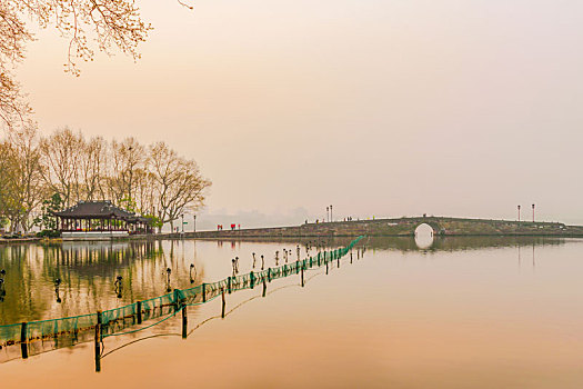 杭州西湖风光断桥