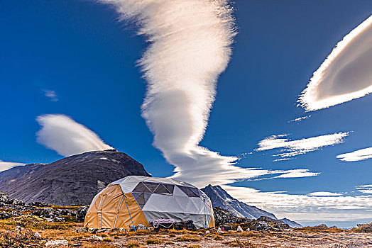帐篷,峡湾,格陵兰