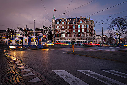 电车,街道,有轨电车,阿姆斯特丹,荷兰