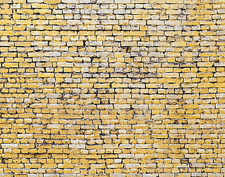 老,黄色,砖墙,背景,照片,纹理