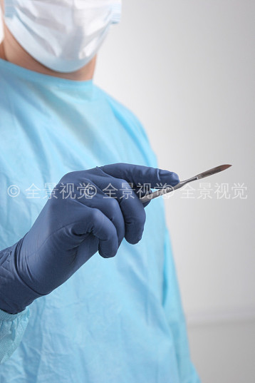 男医生,蓝色,外科,医生,手术刀_高清图片_全景视觉