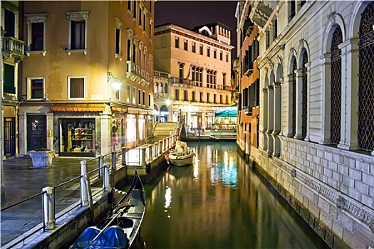 威尼斯,运河,夜晚