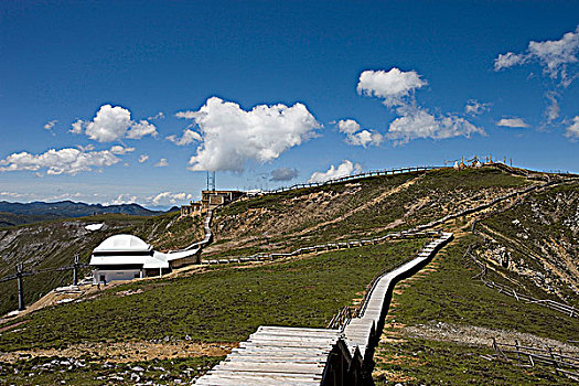 上面,雪,山,蓝色,月亮,山谷,香格里拉,中国