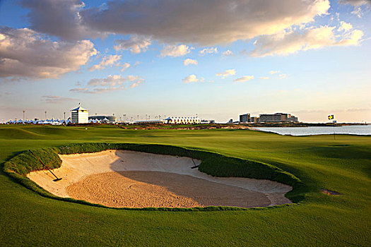高尔夫球场,岛屿,特色,靠近,f1赛车,电路,世界,阿布扎比,阿联酋,中东,亚洲