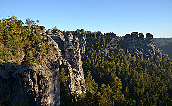 岩石构造,萨克森,德国,欧洲