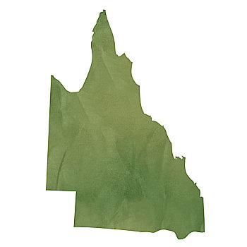 昆士兰,地图,绿色,纸