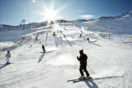 滑雪者,滑雪板玩家,滑雪坡,策马特峰,瑞士