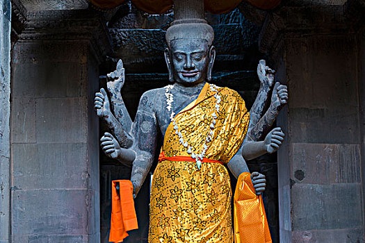 毗湿奴,雕塑,织锦,吴哥窟,收获,柬埔寨,亚洲