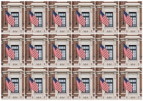 美国,旗帜,窗户,建筑,巴尔的摩