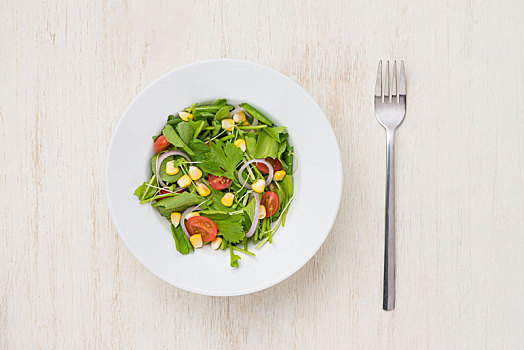 自制,翠绿,蔬菜沙拉,桌上