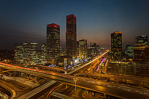 北京cbd地区夜景