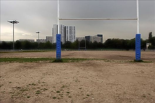 橄榄球,地面,建筑,背景