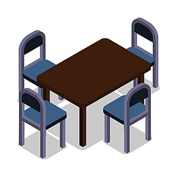 椅子,桌子,设计,餐桌,隔绝,家具,室内,家,办公室,书桌,矢量,插画,四个,现代,厨房用桌,咖啡