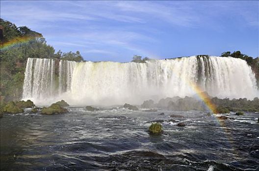 伊瓜苏,瀑布,彩虹,边界,巴西,阿根廷,南美