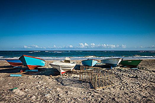 尼维斯岛,向风,海滩,渔船