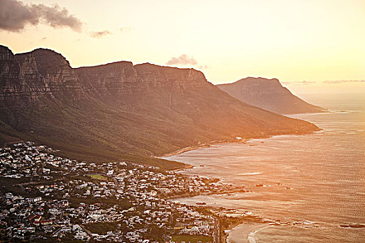 风景,狮子,头部,山,坎普斯湾,西海角,开普敦,南非,非洲