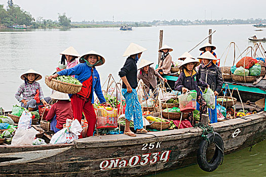 越南,会安,老城,通勤,河