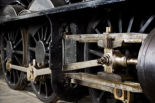 机械,特写,老,蒸汽机车