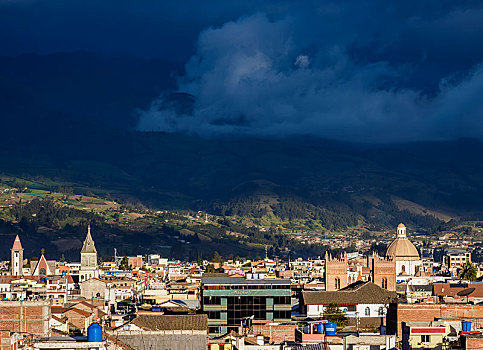 天际线,俯视图,钦博拉索省,省,厄瓜多尔,南美