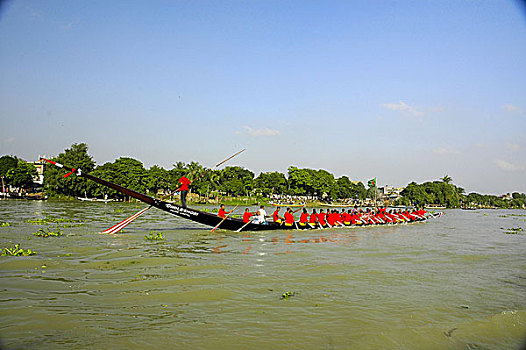 传统,赛船,河,达卡,孟加拉,九月,2006年
