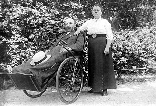 情侣,女人,走,男人,轮椅,20世纪10年代,德国,欧洲