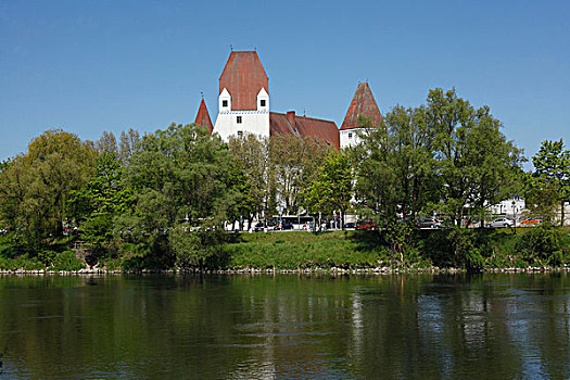 城堡,宫殿,多瑙河,因格尔斯塔德特,上巴伐利亚,巴伐利亚,德国,欧洲