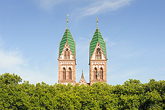 相似,塔,神圣,心形,教堂,巴登符腾堡,德国,欧洲