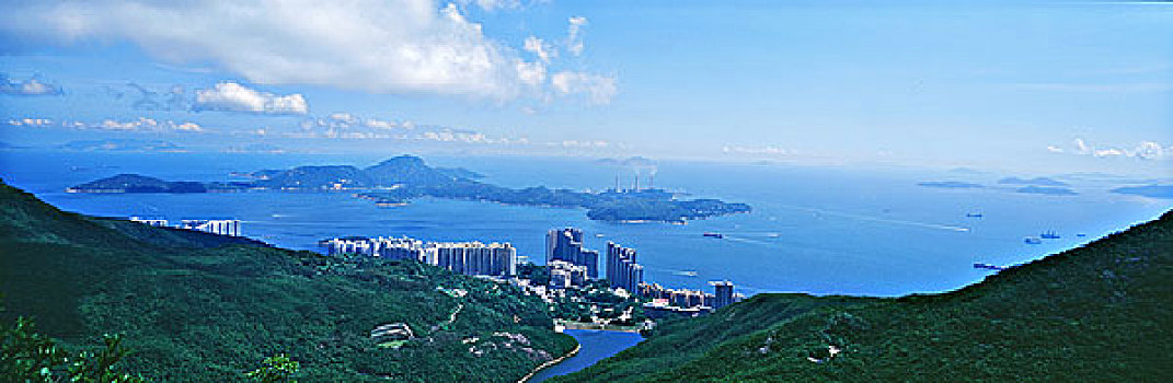 香港,全景,白天