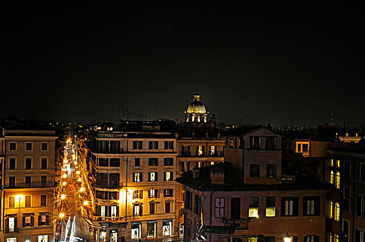 城市,夜晚,罗马,意大利,欧洲
