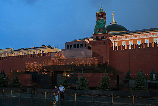 克里姆林宫,列宁,陵墓,反射,百货公司,大理石,墙壁,红场,晚上,莫斯科,俄罗斯,欧洲
