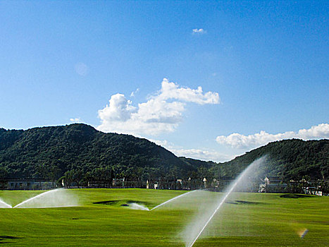 高尔夫草坪浇水维护