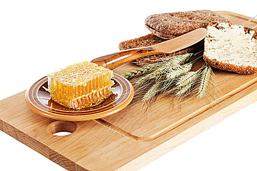 蜂蜜,面包,桌上